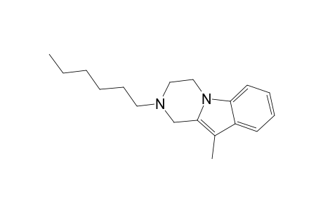 2-HEXYL-10-METHYL-1,2,3,4-TETRAHYDROPYRAZINO-[1,2-A]-INDOLE
