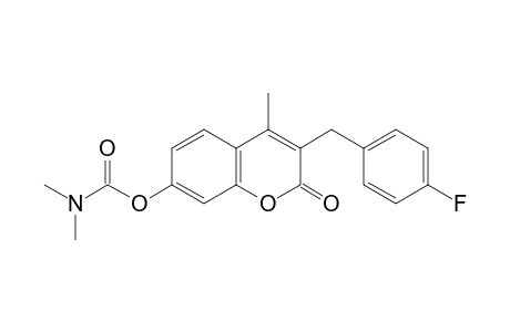 3-(p-fluorobenzyl)-7-hydroxy-4-methylcoumarin, dimethylcarbamate