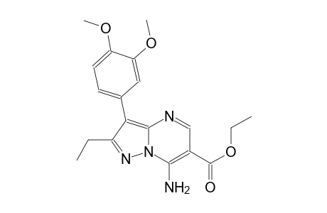 pyrazolo[1,5-a]pyrimidine-6-carboxylic acid, 7-amino-3-(3,4-dimethoxyphenyl)-2-ethyl-, ethyl ester