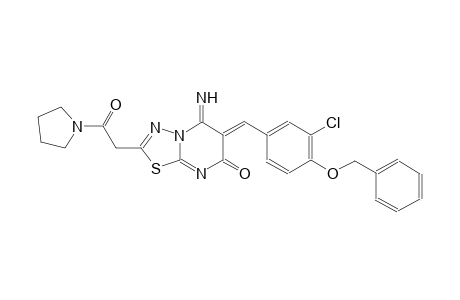(6Z)-6-[4-(benzyloxy)-3-chlorobenzylidene]-5-imino-2-[2-oxo-2-(1-pyrrolidinyl)ethyl]-5,6-dihydro-7H-[1,3,4]thiadiazolo[3,2-a]pyrimidin-7-one
