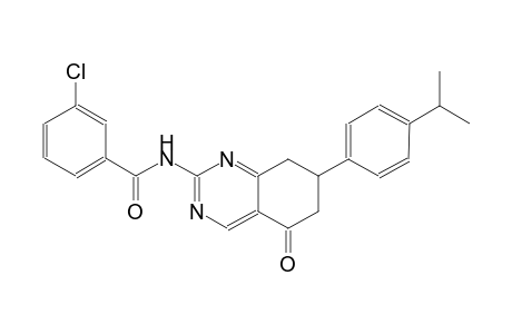 3-chloro-N-[7-(4-isopropylphenyl)-5-oxo-5,6,7,8-tetrahydro-2-quinazolinyl]benzamide
