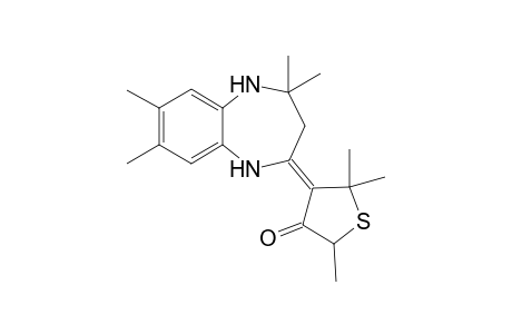 4-(1',3',4',5'-Tetrahydro-4',4',7',8'-tetramethyl-2H-1',5'-benzodiazepin-2'-ylidene)-2,5,5-trimethyldihydrothiophen-3(2H)-one