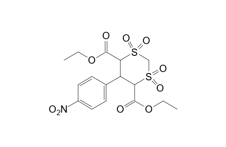 5-(p-nitrophenyl)-m-dithiane-4,6-dicarboxylic acid, diethyl ester, 1,1,3,3-tetraoxide