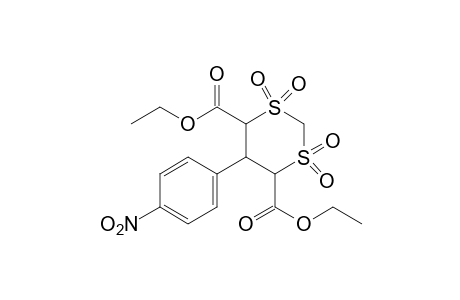 5-(p-nitrophenyl)-m-dithiane-4,6-dicarboxylic acid, diethyl ester, 1,1,3,3-tetraoxide