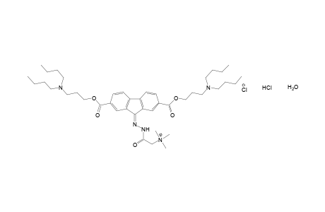 2,7-DICARBOXYFLUOREN-9-YLIDENEHYDRAZINOCARBONYLMETHYLTRIMETHYLAMMONIUM CHLORIDE, BIS[3-(DIBUTYLAMINO)PROPYL] ESTER, DIHYDROCHLORIDE, HYDRATED