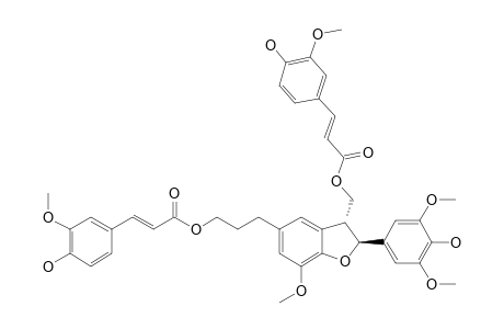 BOEHMENAN-D;2-(4-HYDROXY-3,5-DIMETHOXYPHENYL)-5-[3-(4-HYDROXY-3-METHOXYCINNAMOYLOXY)-PROPYL]-3-(4-HYDROXY-3-METHOXYCINNAMOYLOXYMETHY)-7-METHOXYBENZ