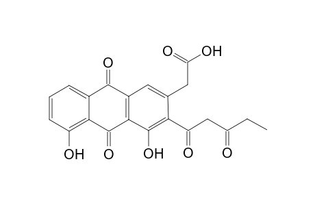 2-[3-(1,3-dioxopentyl)-4,5-dihydroxy-9,10-dioxo-2-anthracenyl]acetic acid