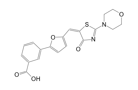 3-{5-[(E)-(2-(4-morpholinyl)-4-oxo-1,3-thiazol-5(4H)-ylidene)methyl]-2-furyl}benzoic acid
