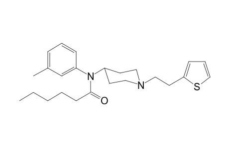 N-(3-Methylphenyl)-N-(1-[2-(thiophen-2-yl)ethyl]piperidin-4-yl)hexanamide