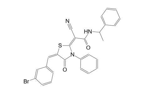(2E)-2-[(5E)-5-(3-bromobenzylidene)-4-oxo-3-phenyl-1,3-thiazolidin-2-ylidene]-2-cyano-N-(1-phenylethyl)ethanamide