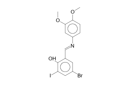 4-(2-Hydroxy-3-iodo-5-bromobenzylideneamino)veratrole