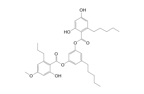5''-pentylbenzene-1'',3''-diyl 1''-(2-hydroxy-4-methoxy-6-propylbenzoate) 3''-(2',4'-dihydroxy-6'-pentylbenzoate)