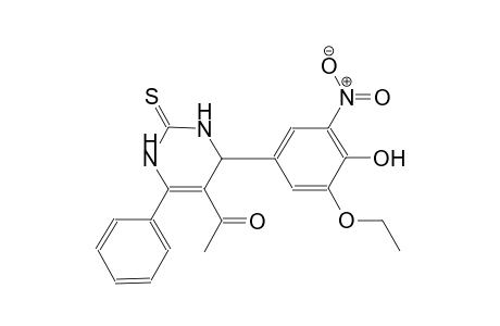1-[4-(3-ethoxy-4-hydroxy-5-nitrophenyl)-6-phenyl-2-thioxo-1,2,3,4-tetrahydro-5-pyrimidinyl]ethanone