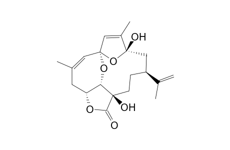 10H-2,5-Epoxy-2,12-propenofuro[3,4-b]oxacycloundecin-10-one, 5,6,7,8,9,9a,12,12a-octahydro-5,9a-dihydroxy-4,14-dimethyl-7-(1-methylethenyl)-, (2R*,5R*,7R*,9aS*,12S*,12aR*)-(-)-