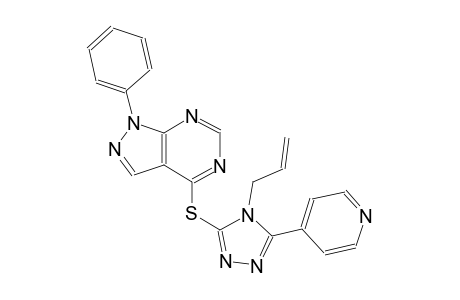 4-allyl-5-(4-pyridinyl)-4H-1,2,4-triazol-3-yl 1-phenyl-1H-pyrazolo[3,4-d]pyrimidin-4-yl sulfide