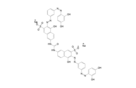 2-Naphthalenesulfonic acid, 7,7'-(carbonyldiimino)bis[3-[[3-[(2,4-dihydroxyphenyl)azo]phenyl]azo]-4-hydroxy-, disodium salt