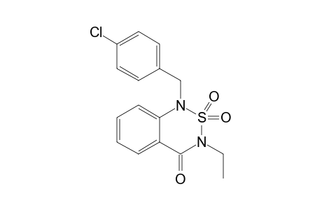 1-[(4-CHLOROPHENYL)METHYL]-3-ETHYL-2,1,3-BENZOTHIADIAZIN-4-ONE-2,2-DIOXIDE