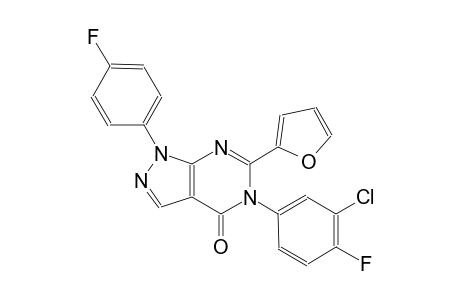4H-pyrazolo[3,4-d]pyrimidin-4-one, 5-(3-chloro-4-fluorophenyl)-1-(4-fluorophenyl)-6-(2-furanyl)-1,5-dihydro-