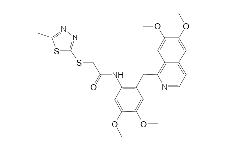 N-{2-[(6,7-dimethoxyisoquinolin-1-yl)methyl]-4,5-dimethoxyphenyl}-2-[(5-methyl-1,3,4-thiadiazol-2-yl)sulfanyl]acetamide