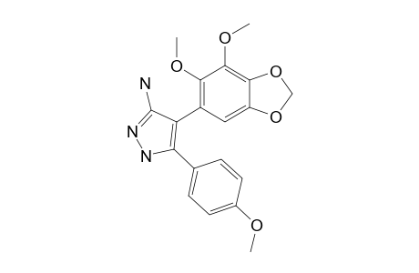 5-(4-METHOXYPHENYL)-4-(2,3-DIMETHOXY-4,5-METHYLENEDIOXYPHENYL)-1-H-PYRAZOL-3-AMINE