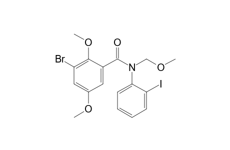 3-Bromanyl-N-(2-iodanylphenyl)-2,5-dimethoxy-N-(methoxymethyl)benzamide