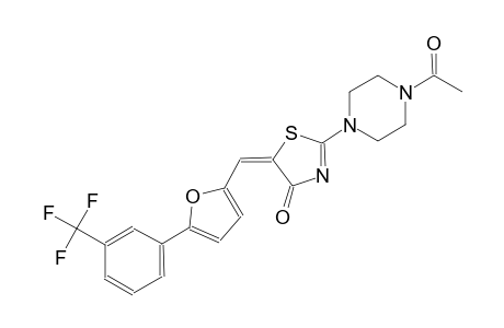 (5E)-2-(4-acetyl-1-piperazinyl)-5-({5-[3-(trifluoromethyl)phenyl]-2-furyl}methylene)-1,3-thiazol-4(5H)-one