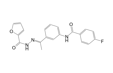 4-fluoro-N-{3-[(1E)-N-(2-furoyl)ethanehydrazonoyl]phenyl}benzamide
