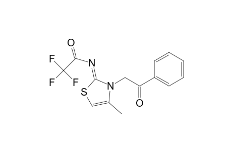 Acetamide, 2,2,2-trifluoro-N-[4-methyl-3-(2-oxo-2-phenylethyl)-2(3H)-thiazolylidene]-