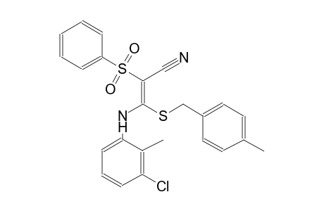 2-propenenitrile, 3-[(3-chloro-2-methylphenyl)amino]-3-[[(4-methylphenyl)methyl]thio]-2-(phenylsulfonyl)-, (2E)-