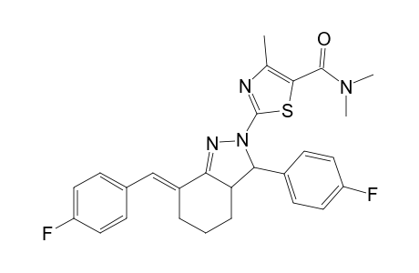 2-[(7E)-3-(4-fluorophenyl)-7-[(4-fluorophenyl)methylene]-3a,4,5,6-tetrahydro-3H-indazol-2-yl]-N,N,4-trimethyl-thiazole-5-carboxamide