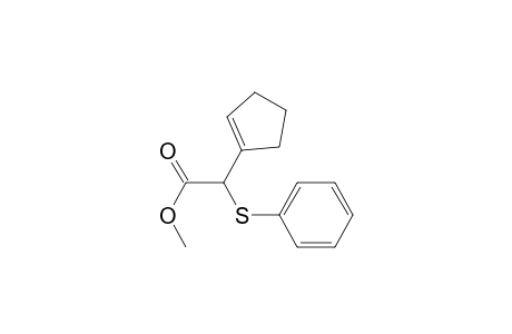 1-Cyclopentene-1-acetic acid, .alpha.-(phenylthio)-, methyl ester