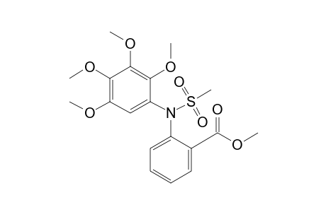 N-Mesyl-1,4,5,6-tetramethoxy-2-(2-methoxycarbonylanilino)benzene