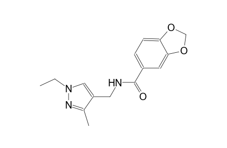 N-[(1-ethyl-3-methyl-1H-pyrazol-4-yl)methyl]-1,3-benzodioxole-5-carboxamide