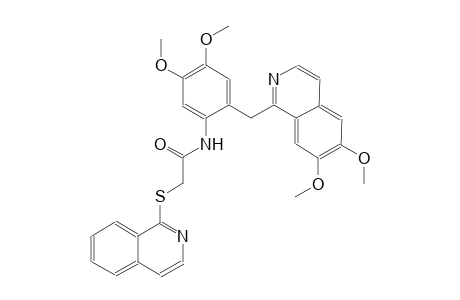 acetamide, N-[2-[(6,7-dimethoxy-1-isoquinolinyl)methyl]-4,5-dimethoxyphenyl]-2-(1-isoquinolinylthio)-