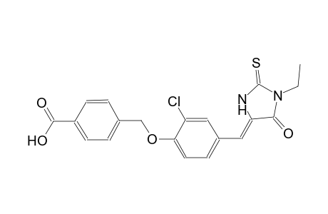 4-({2-chloro-4-[(Z)-(1-ethyl-5-oxo-2-thioxo-4-imidazolidinylidene)methyl]phenoxy}methyl)benzoic acid