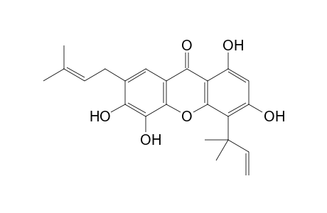 1,3,5,6-Tetrahydroxy-4-(1",1"-dimethylprop-2"-enyl)-7-(3'-methylbut-2'-enyl)-xanthone
