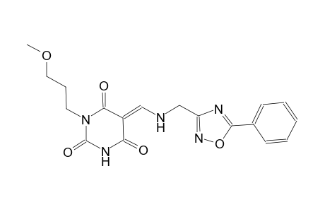 2,4,6(1H,3H,5H)-pyrimidinetrione, 1-(3-methoxypropyl)-5-[[[(5-phenyl-1,2,4-oxadiazol-3-yl)methyl]amino]methylene]-, (5E)-