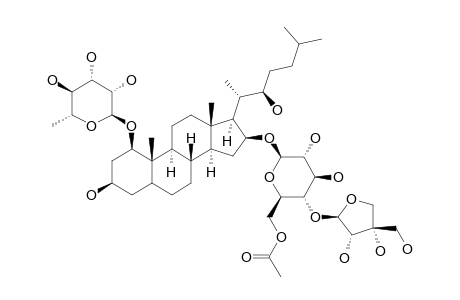 (22S)-16-BETA-[(O-BETA-D-APIOFURANOSYL-(1->4)-6-O-ACETYL-BETA-D-GLUCOPYRANOSYL)]-3-BETA,22-DIHYDROXY-5-ALPHA-CHOLESTAN-16-BETA-YL-ALPHA-L-RHAMNOPYR