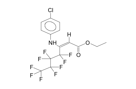 ETHYL (E)-3-(4-CHLOROPHENYL)AMINO-3-PERFLUOROBUTYLPROPENOATE