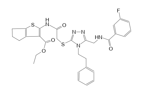 4H-cyclopenta[b]thiophene-3-carboxylic acid, 2-[[[[5-[[(3-fluorobenzoyl)amino]methyl]-4-(2-phenylethyl)-4H-1,2,4-triazol-3-yl]thio]acetyl]amino]-5,6-dihydro-, ethyl ester