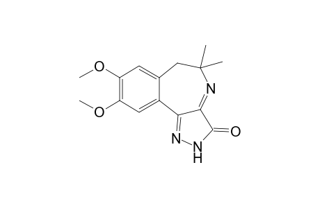 2,2-Dimethyl-3-aza-7,8-dimethoxybenzocyclohepta[4,5-c]-5H-pyrazol-5-one