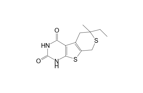 4-Methyl-4-ethyl-dihydro-8H-thiopyrano[4',3':4,5]thieno[2,3-d]uracil