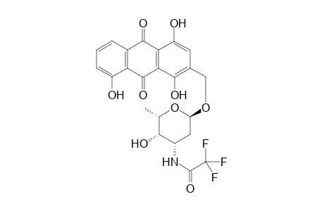 1,4,5-Trihydroxy-3-[1-O-(2',3',6'-trideoxy-3'-trifluoroacetamido-.alpha.-L-lyxo-hexopyranosyl)-methyl]-9,10-anthraquinone