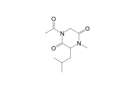 1-Acetyl-4-methyl-3-(2-methylpropyl)piperazine-2,5-dione