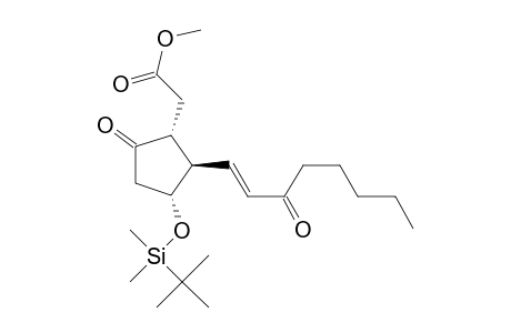 Cyclopentaneacetic acid, 3-[[(1,1-dimethylethyl)dimethylsilyl]oxy]-5-oxo-2-(3-oxo-1-octenyl)-, methyl ester, [1.alpha.,2.beta.(E),3.alpha.]-(.+-.)-