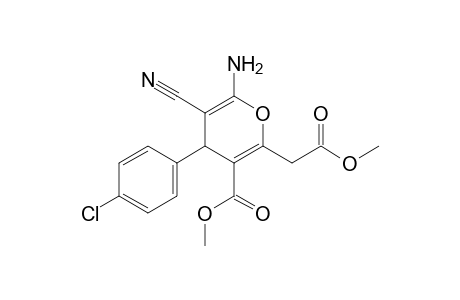 6-Amino-4-(4-chlorophenyl)-5-cyano-2-(2-keto-2-methoxy-ethyl)-4H-pyran-3-carboxylic acid methyl ester