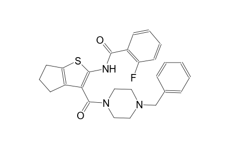 benzamide, N-[5,6-dihydro-3-[[4-(phenylmethyl)-1-piperazinyl]carbonyl]-4H-cyclopenta[b]thien-2-yl]-2-fluoro-