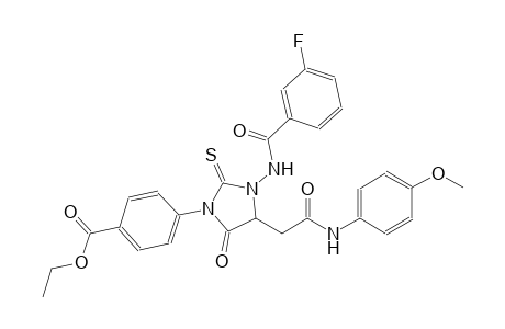 ethyl 4-{3-[(3-fluorobenzoyl)amino]-4-[2-(4-methoxyanilino)-2-oxoethyl]-5-oxo-2-thioxo-1-imidazolidinyl}benzoate