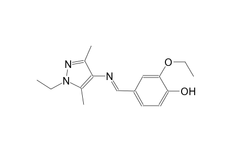 2-ethoxy-4-{(E)-[(1-ethyl-3,5-dimethyl-1H-pyrazol-4-yl)imino]methyl}phenol