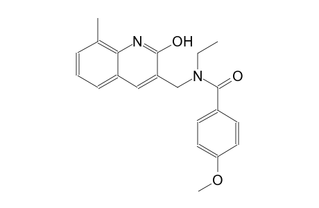 N-ethyl-N-[(2-hydroxy-8-methyl-3-quinolinyl)methyl]-4-methoxybenzamide